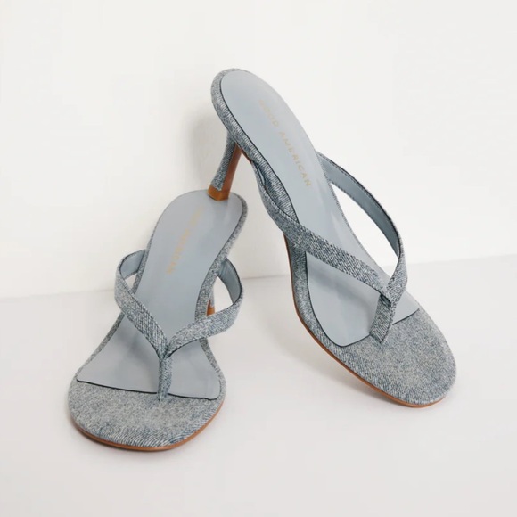 GOOD AMERICAN denim mule sandal in indigo 8.5 - Picture 2 of 10